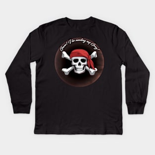 Pirate Skull and Bones Kids Long Sleeve T-Shirt